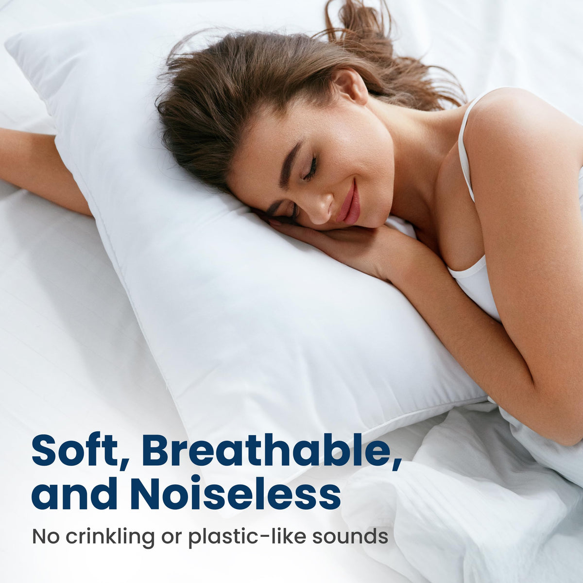 Everlasting Comfort secure zipper enclosure on a pillow protector for complete coverage