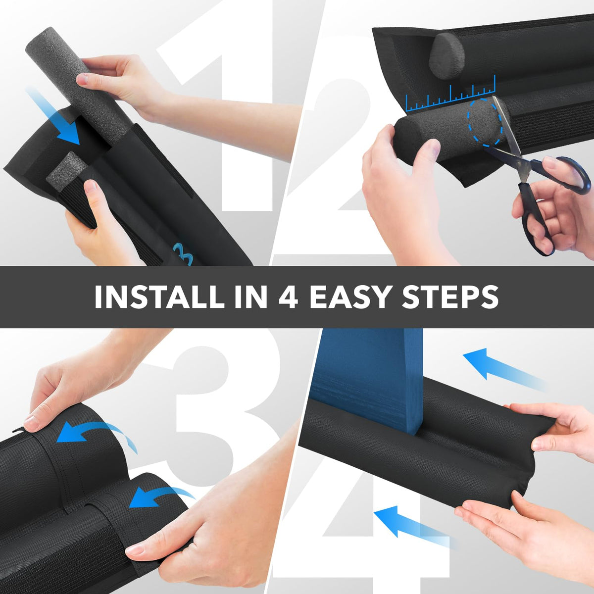 Everlasting Comfort soundproof gap filler fits gaps with durable polyester construction.