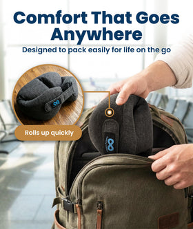 Everlasting Comfort neck pillow suitcase strap enables easy packing