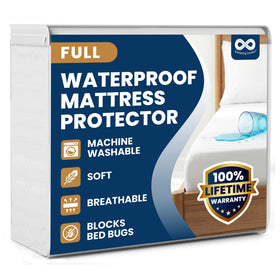 Everlasting Comfort waterproof mattress protector shields against spills on a full bed