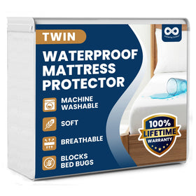 Everlasting Comfort waterproof twin mattress protector shields against spills and stains for a cleaner bed.