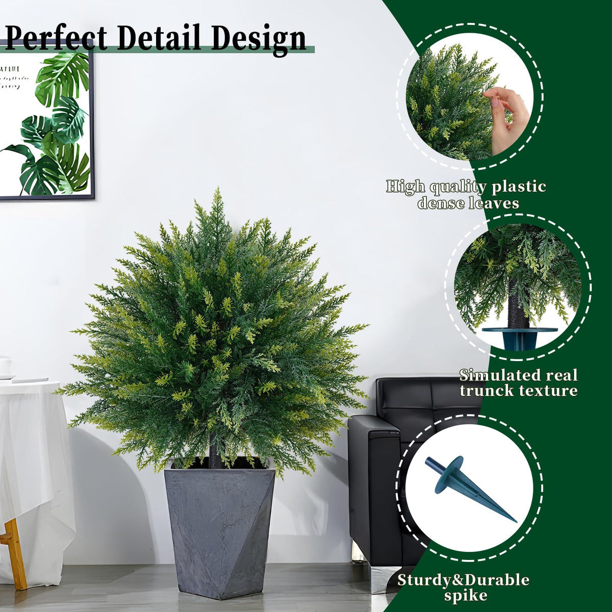 EverNature anti-topple base keeps topiary secure in windy patios