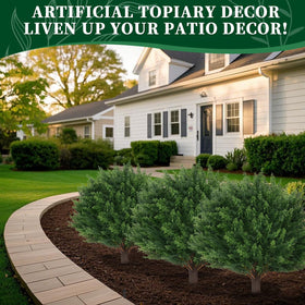 EverNature topiary pair decor ideal for entryways or garden paths.