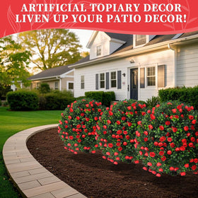 EverNature paired topiaries create balanced entryway decoration.