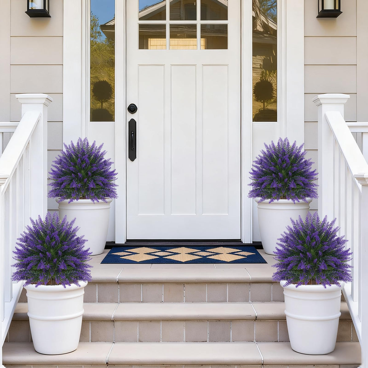 EverNature topiary ball wood-trunk detail adds natural texture to decor.