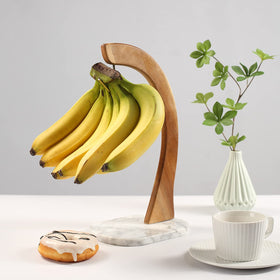 Everous wood and marble stand adds elegance to countertops.