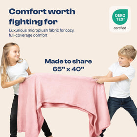 EverSnug blanket shows 65x40 inch size for full coverage