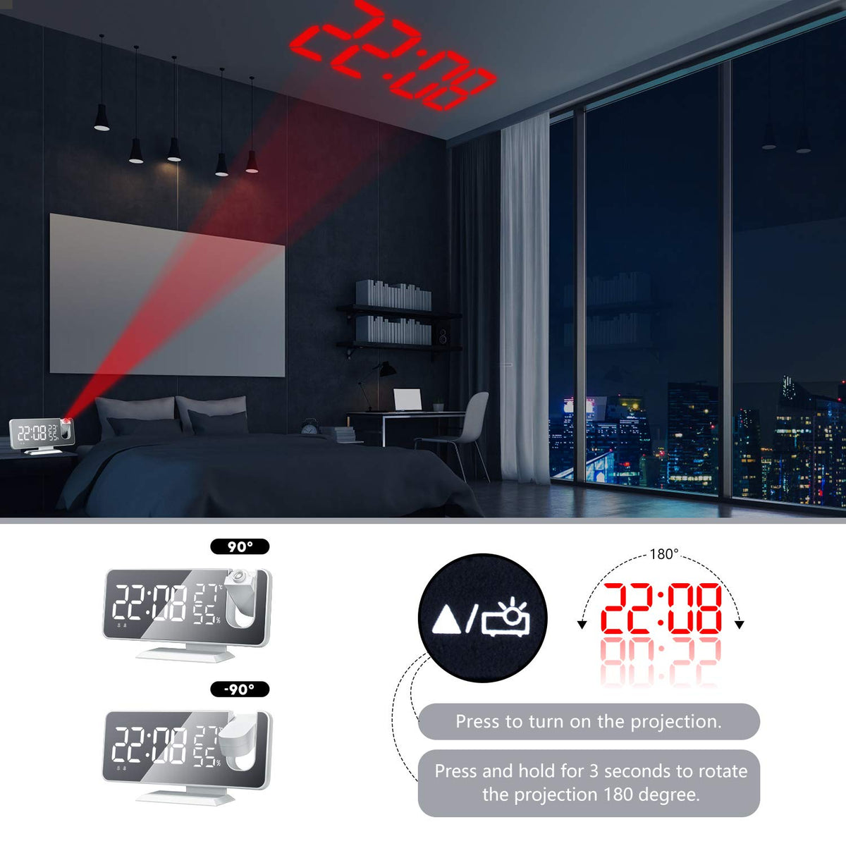 EVILTO dual alarm with snooze offers flexible wake-up options