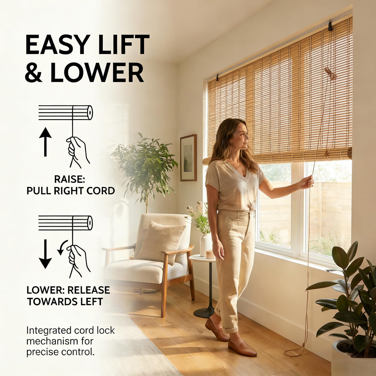 EVOZEN bamboo blinds temperature-regulation can help balance seasonal comfort.