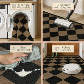 Evyhood Easy Jute Rug kitchen setup shows easy-clean, quick-dry convenience