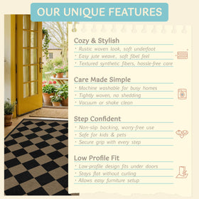 Evyhood Easy Jute Rug laundry room use case shows durable, easy-care mat for busy homes