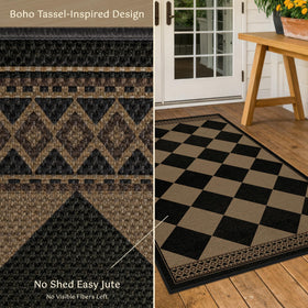 Evyhood Easy Jute Rug non-slip backing keeps busy entryways safe and steady