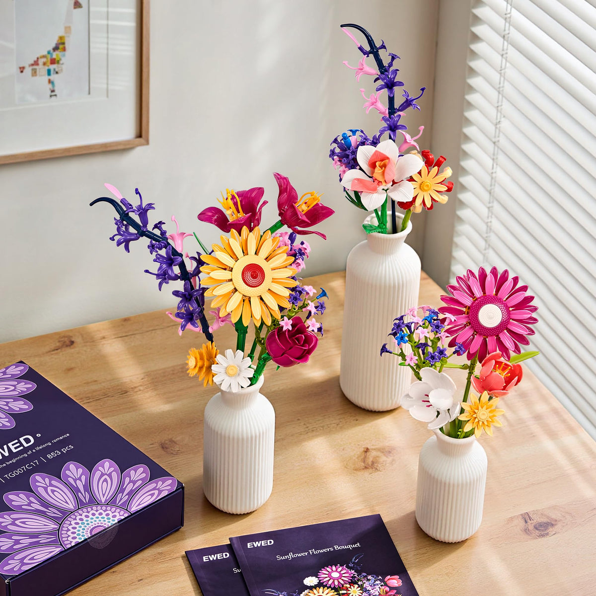 EWED finished bouquet serves as a lasting home decor centerpiece