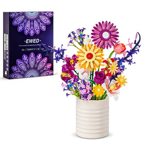 EWED Sunflowers bouquet with purple flowers adds creative color to your decor