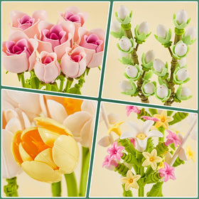 EWED tulip-rose gift packaging keeps the bouquet ready for gifting.