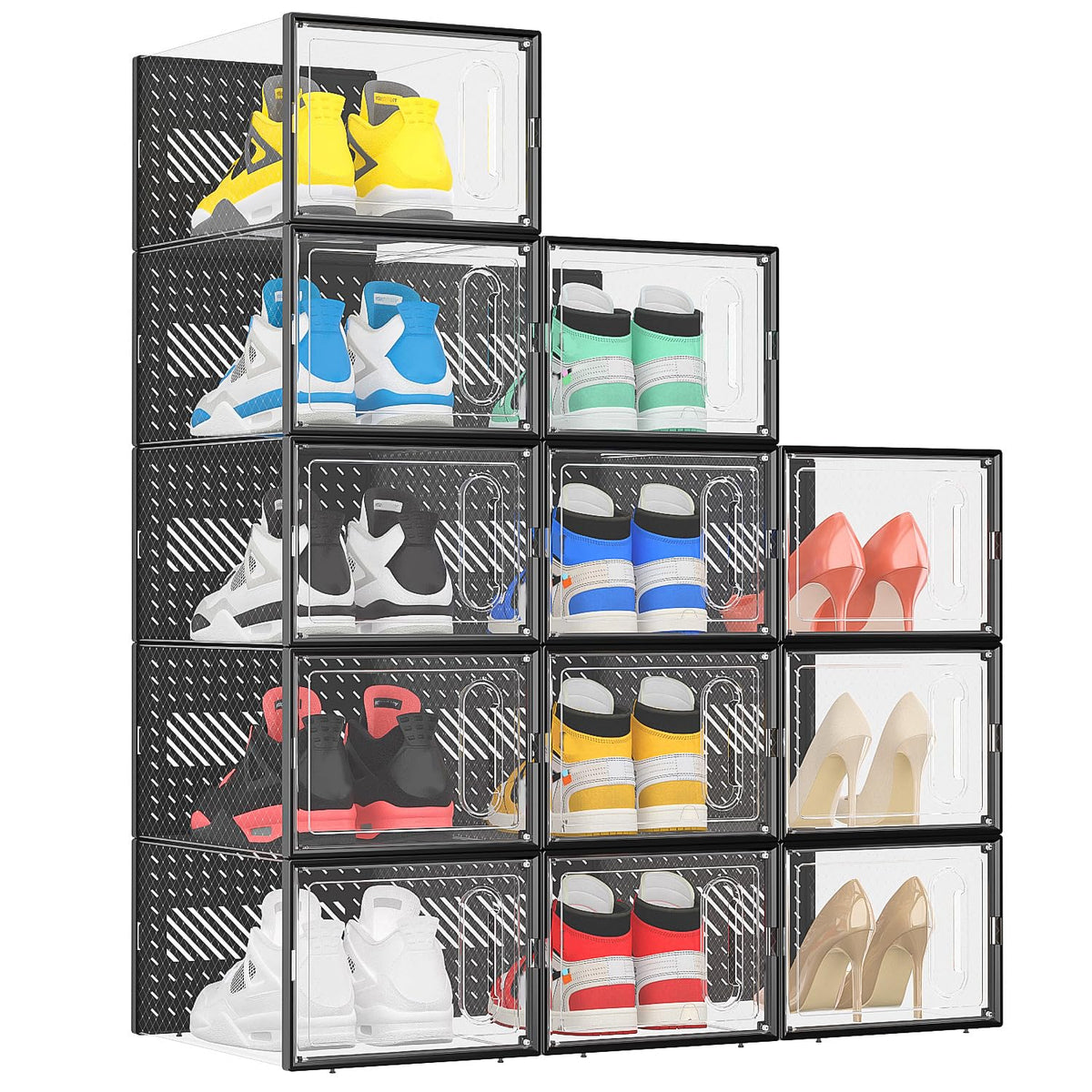 eWonLife X-Large shoe box front with magnetic door, dust protection and easy access.