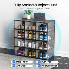 Versatile use stores hats and toys for closet organization.