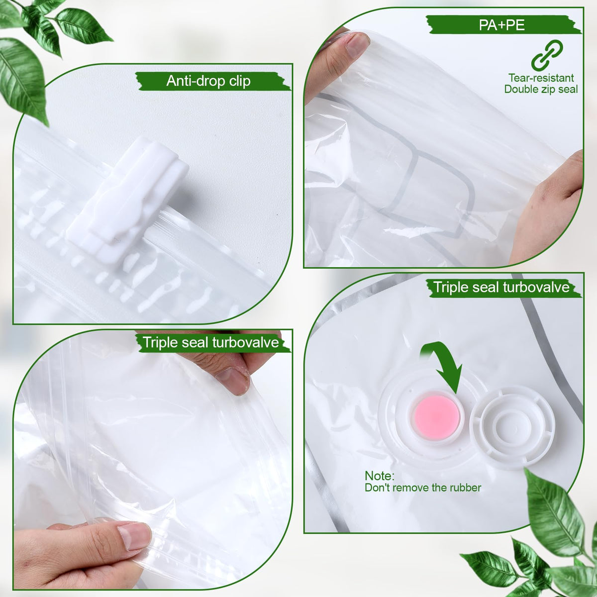 Exclaith PA+PE material durable bag protects clothes from moisture and dust.