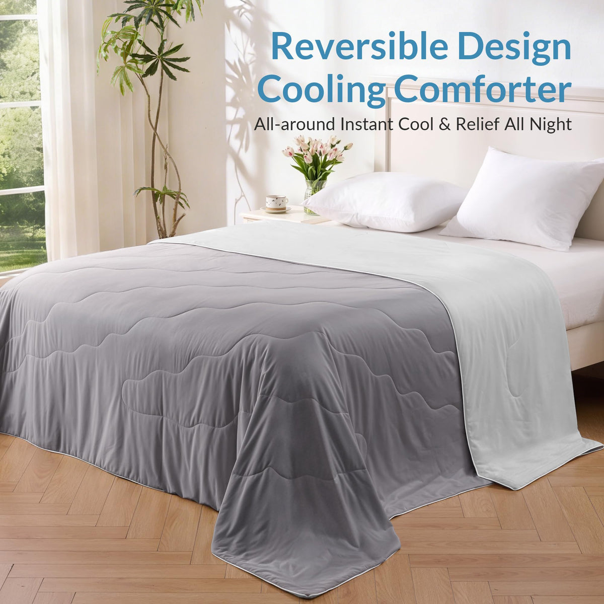 Exclusivo Mezcla cooling comforter durable stitching detail prevents fill shifting
