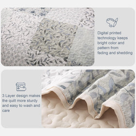 Exclusivo Mezcla lightweight coverlet draped over bed for versatile seasonal layering.