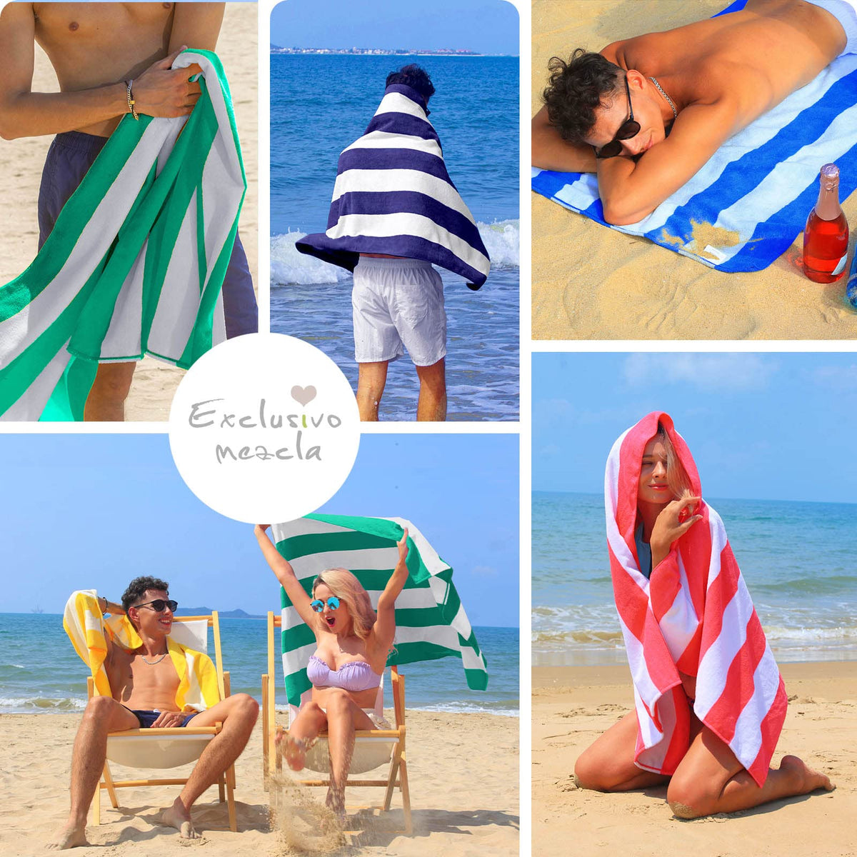 Exclusivo Mezcla navy colorway towel ideal for kids and adults.