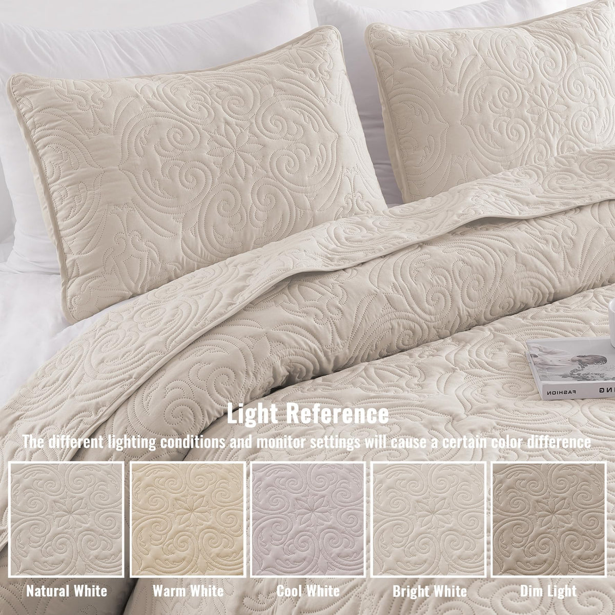 Exclusivo Mezcla damask pattern quilt highlighting lightweight warmth