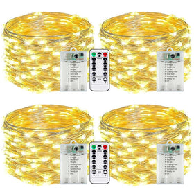 EXF 4-pack fairy lights with remote for simple on/off and timer control.