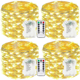 EXF four-pack fairy lights on 33ft strands for versatile indoor outdoor decorating.