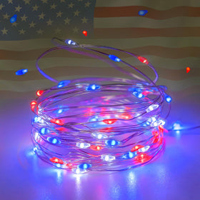 EXF four-pack red-white-blue lights for festive indoors and outdoors