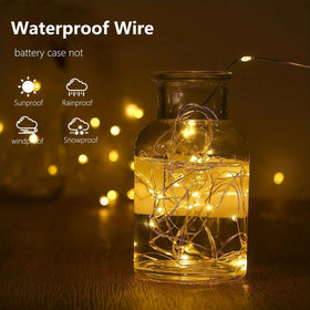 EXF battery-powered LEDs on flexible silver wire for cozy decor.