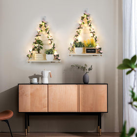 EXIN DECHEN plant wall decor with leaves and LED strips brightening spaces