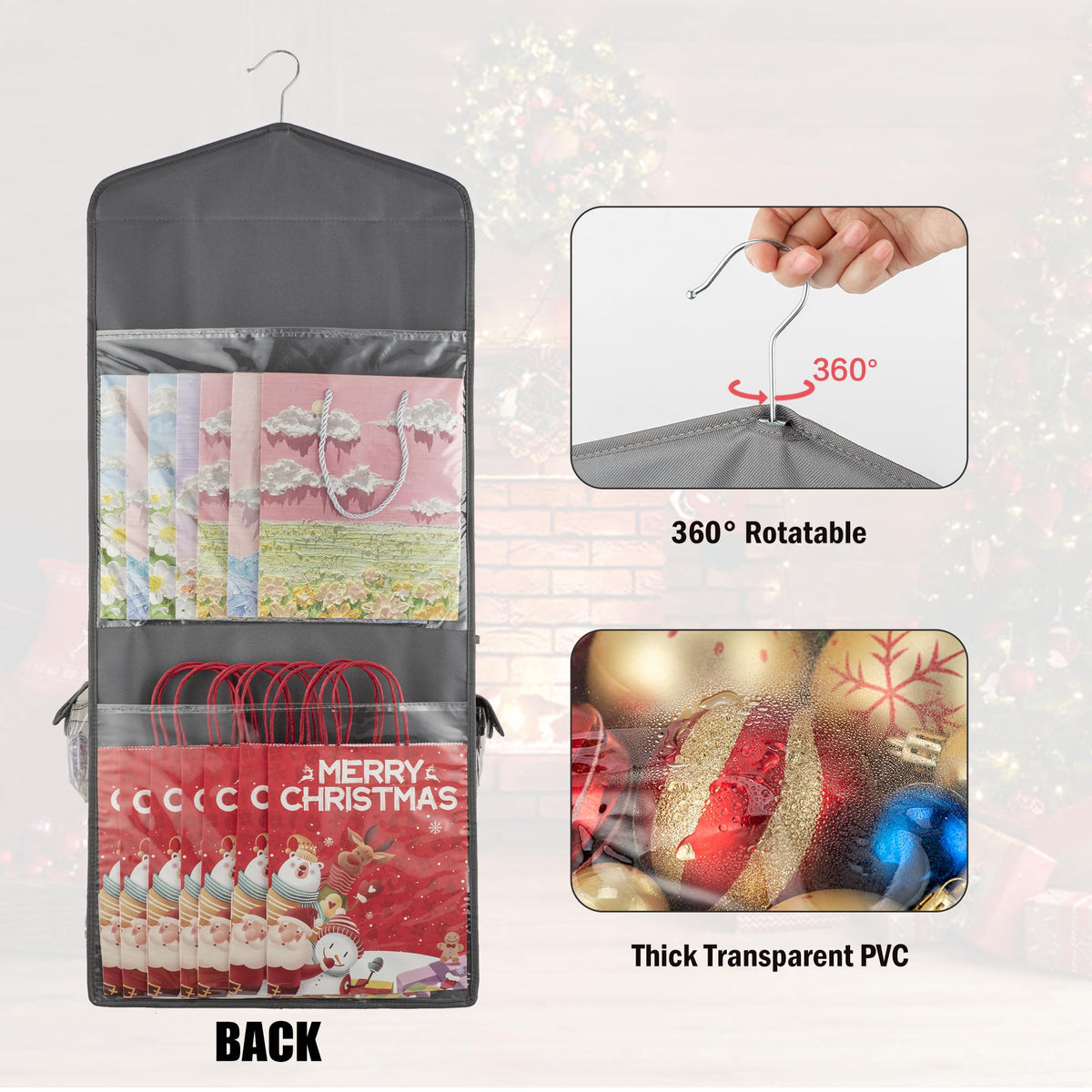 EXLIFBAG 360-degree rotation hook enabling easy hanging and access
