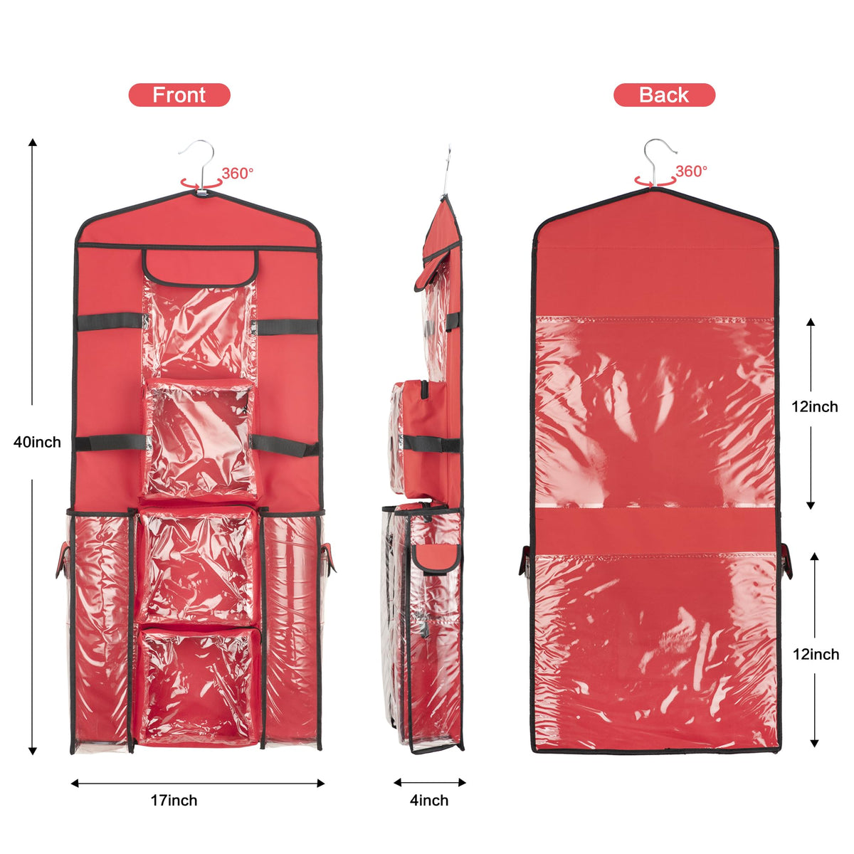 EXLIFBAG double-sided gift bag organizer hanging in closet for easy access