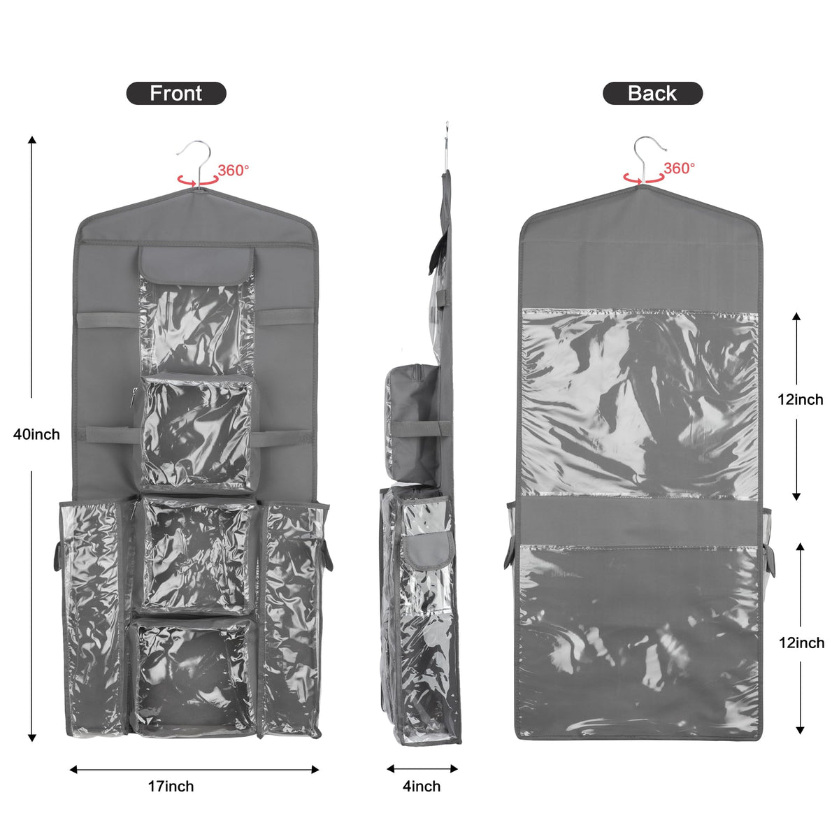 EXLIFBAG wrapping paper storage back pockets for larger rolls and extra sheets