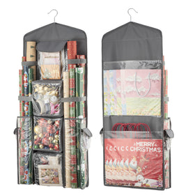 EXLIFBAG wrapping paper storage with front pockets for quick access and organization