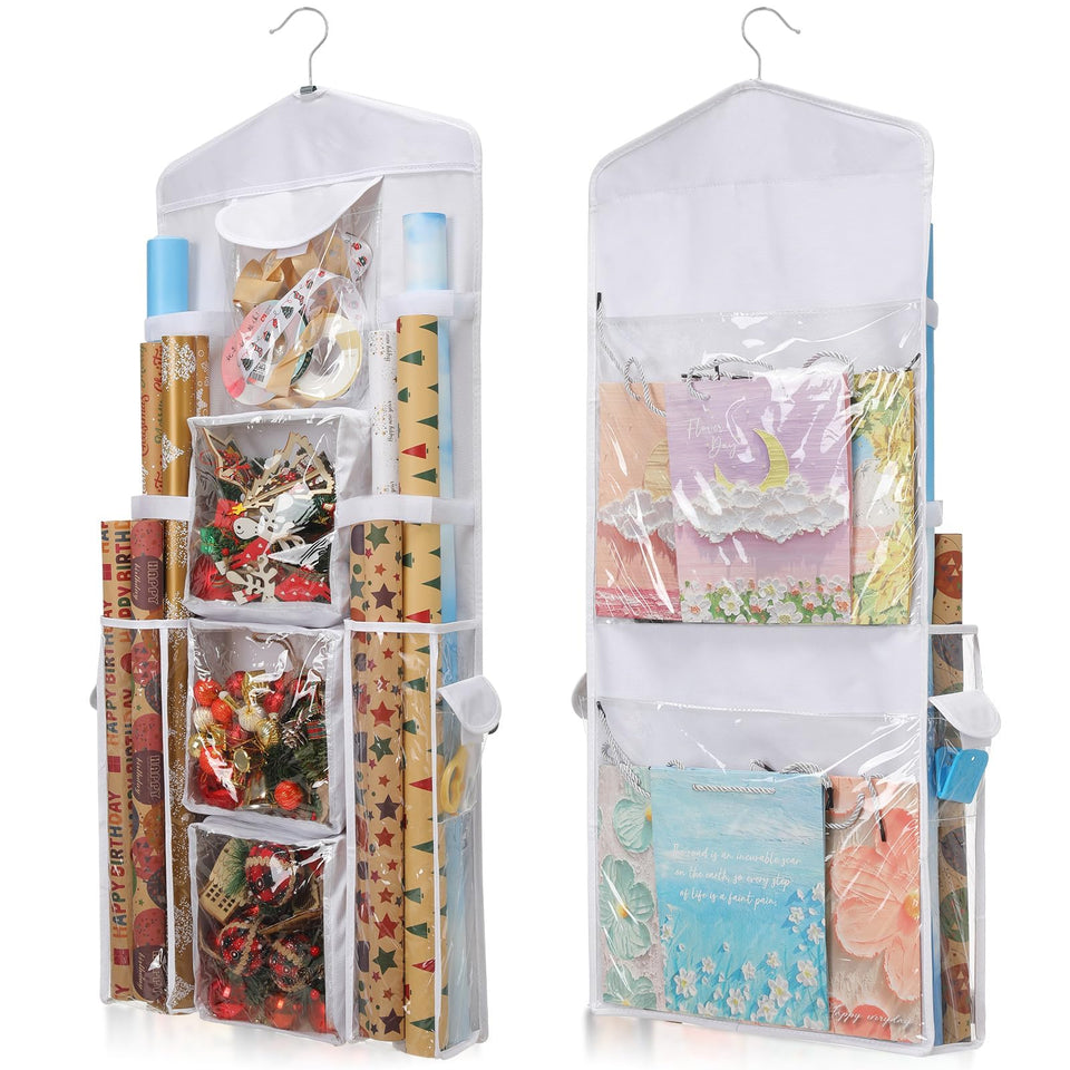 EXLIFBAG wrapping paper storage with front pockets for easy access and organization