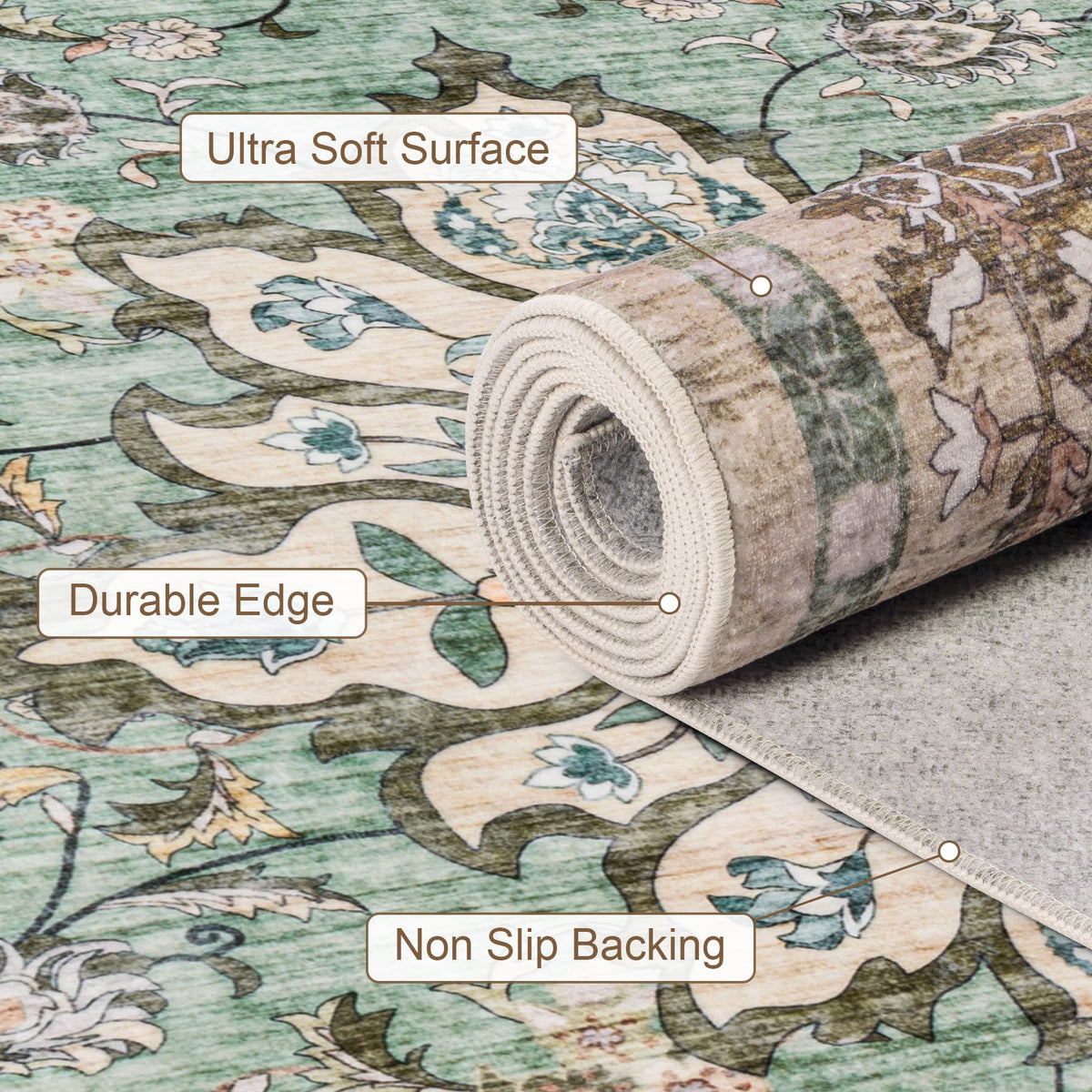 ExpediX 8x10 distressed-floral pattern adds vintage charm
