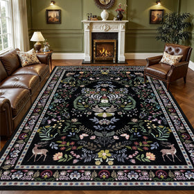 ExpediX 8x10 floral animal pattern adds energy to living rooms.