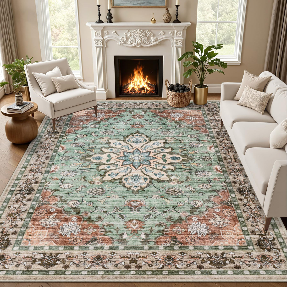 ExpediX 8x10 living-room pattern rug adds timeless style and cozy comfort