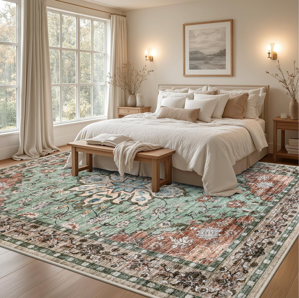 ExpediX 8x10 rug features stain-resistant surface for easy cleanup