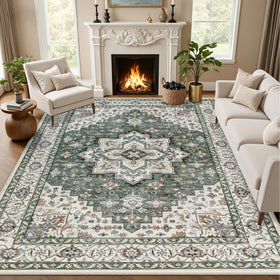 ExpediX 8x10 living room rug with boho medallion adds timeless style and comfort.