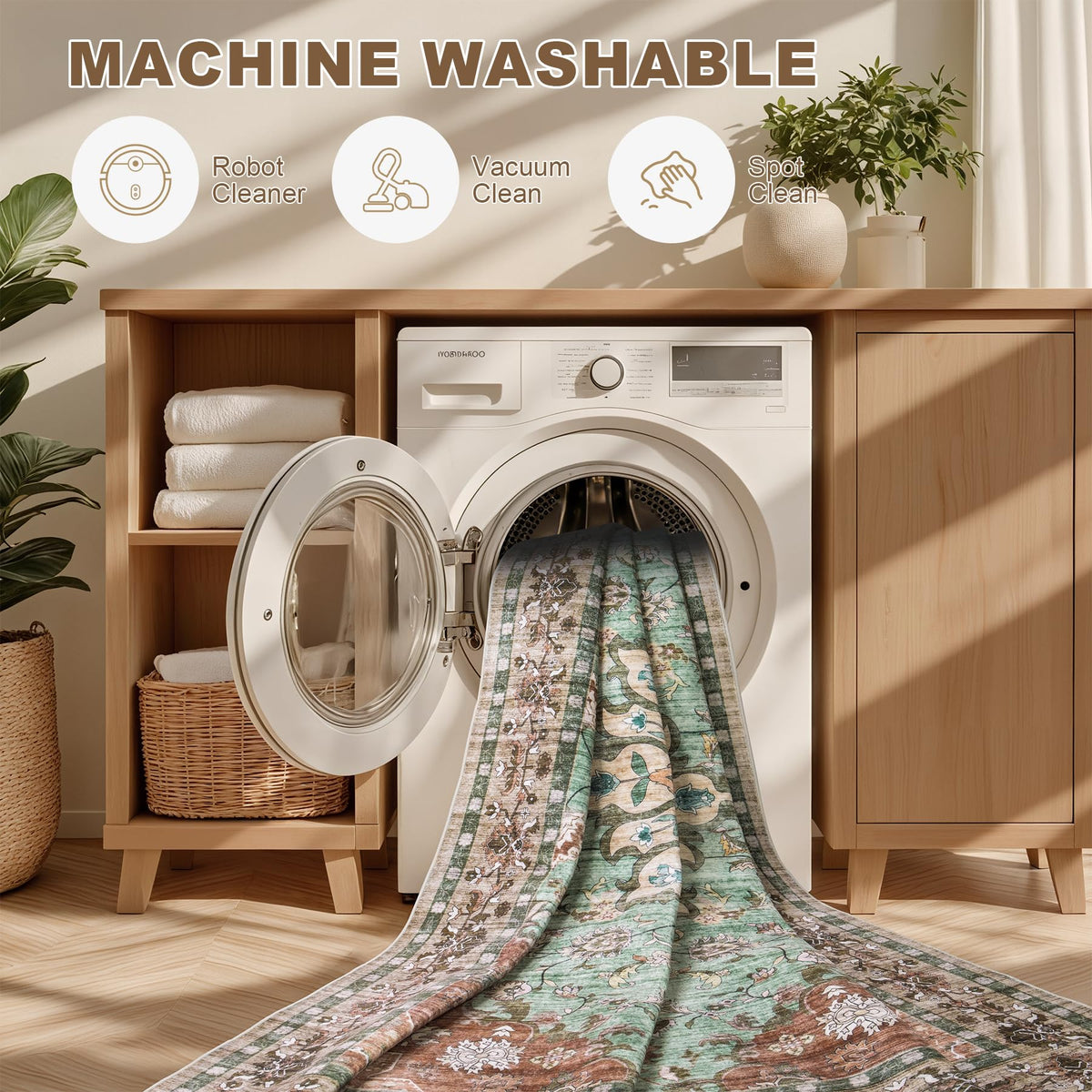 ExpediX warm brown and green tones coordinate with decor