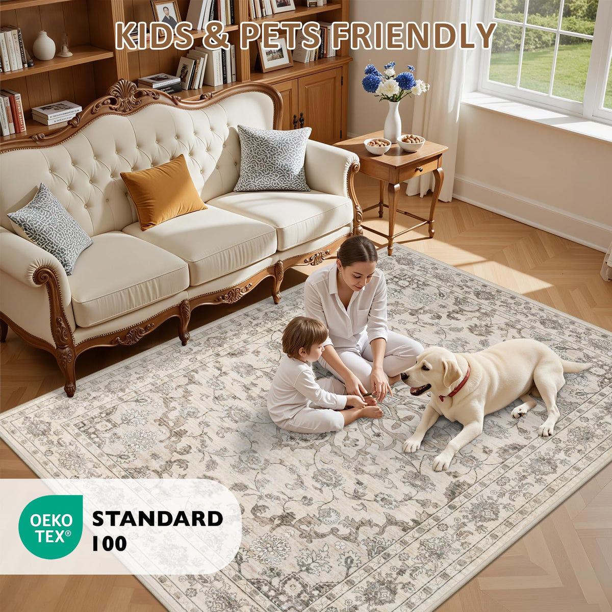 ExpediX rug suitable for dining room and bedroom setups.