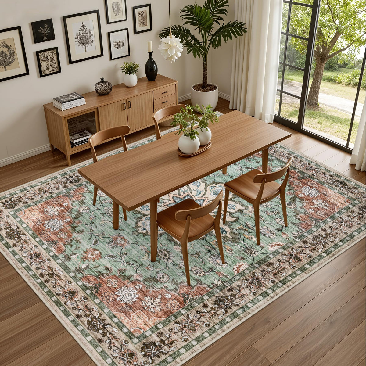 ExpediX rug with non-slip backing stays in place on hard floors