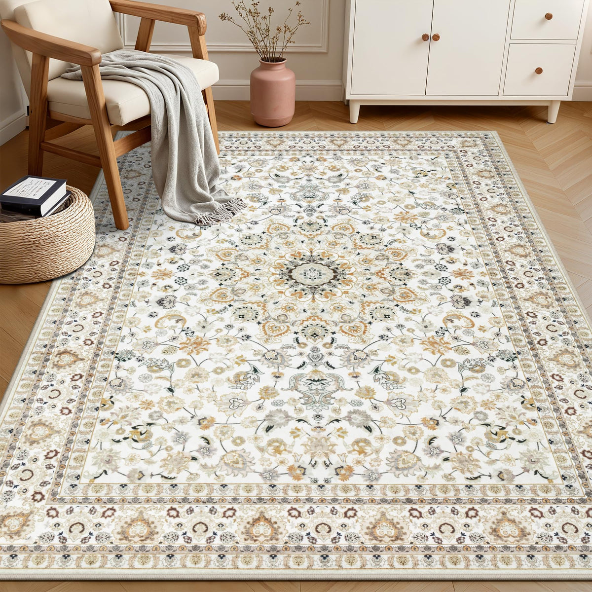 ExpediX non-slip backing rug stays in place on hard floors.