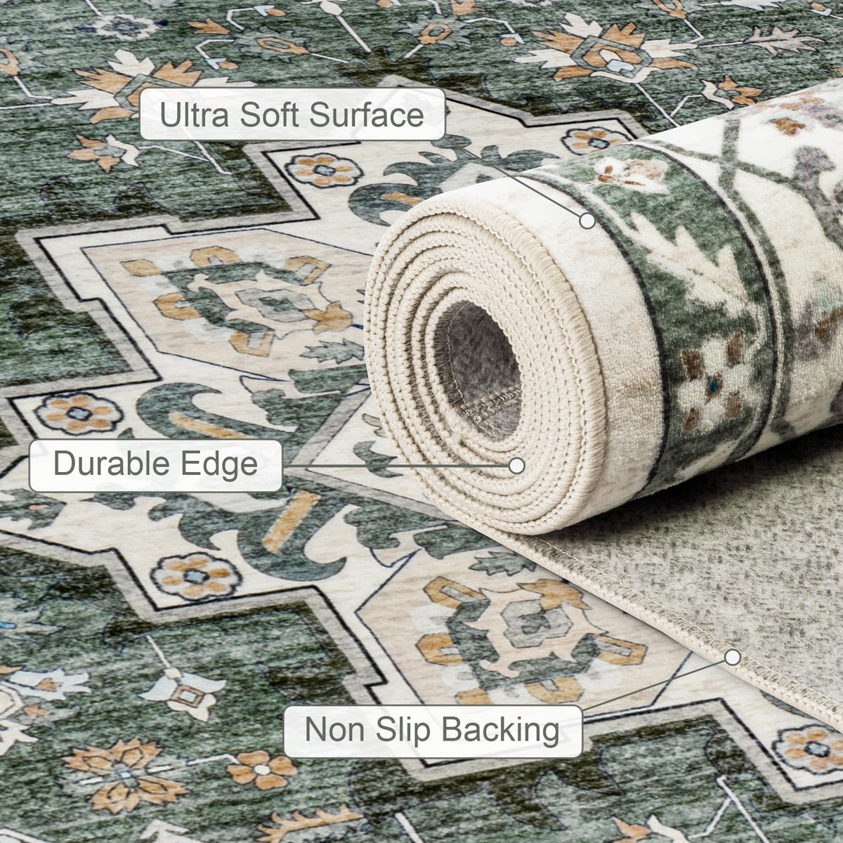 ExpediX skin-friendly 8x10 rug is gentle for kids and pets.