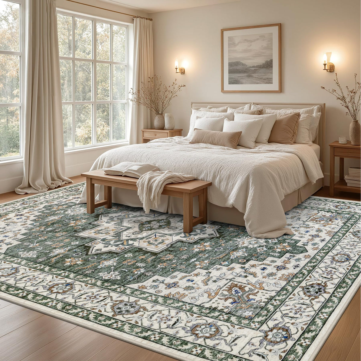ExpediX soft polyester 8x10 rug feels plush underfoot and resists wear.