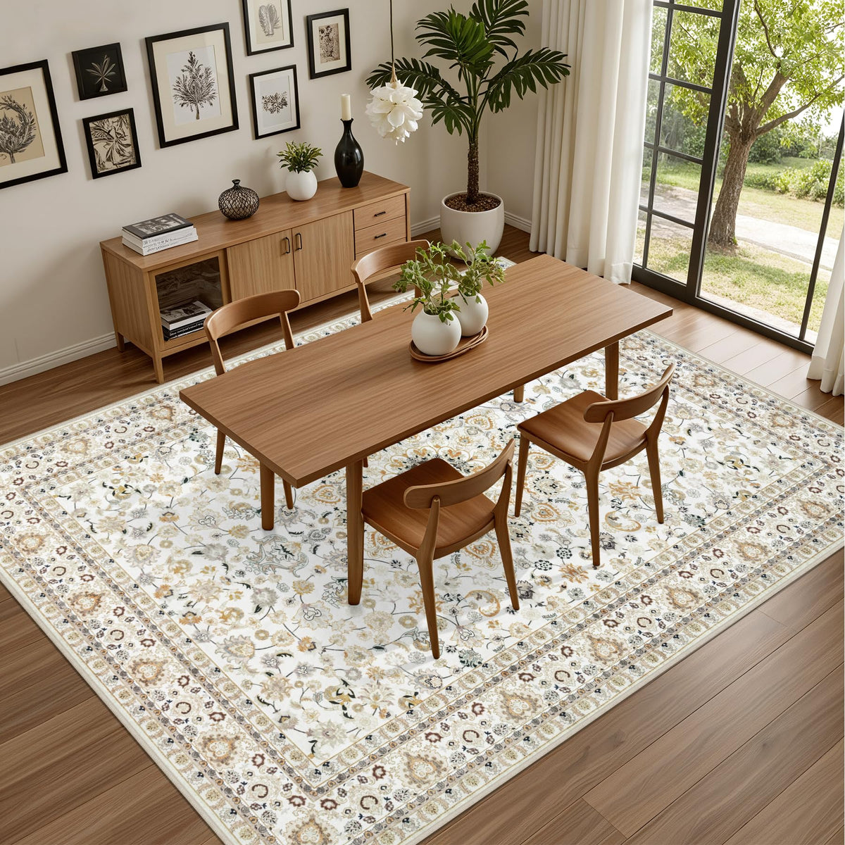 ExpediX ultra-soft polyester rug offers plush underfoot comfort.