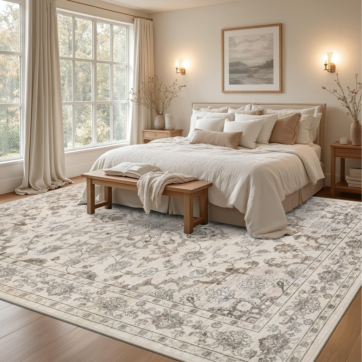 ExpediX washable rug 8x10 for easy cleaning of spills.