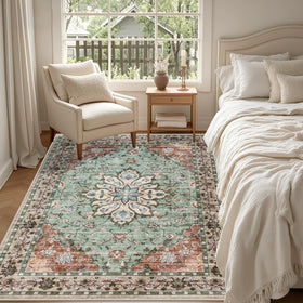 ExpediX washable rug with stain resistance keeps daily messes easy